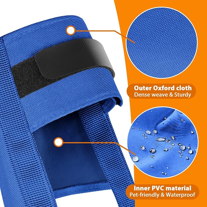 Mayerzon Dog Muzzle for Large Medium Small Dogs, Adjustable Fit, Soft & Sturdy Fabric, Prevents Fierce Barking Biting Chewing, Ideal for Grooming Walking Vet Visits, Allows to Pant Drink (Blue, L)
