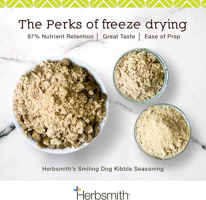 Herbsmith Bone Broth Kibble Seasoning - Freeze Dried Meat + Bone Broth Powder for Dogs - Beef - 3.35 oz