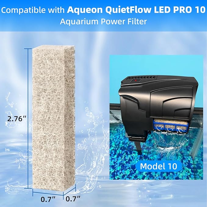 AQUANEAT 24-Pack Replacement Ammonia Reducer Pads Compatible with Aqueon QuietFlow 10 LED PRO and SmartClean 10-20 Gallons Aquarium Power Filter
