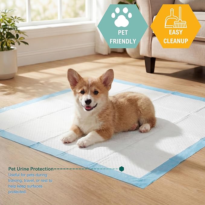 MED PRIDE High Absorbency Liners -Disposable Underpads 23'' X 36'' Incontinence Pads, Bed Covers, Puppy Training | Thick, Super Absorbent Protection for Liquid, Urine, Accidents (150)