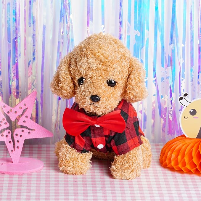 Tongcloud 3 Pack Plaid Puppy Cat Shirt - Cute Dog & Cat Shirts for Extra Large Dogs & Cats - Birthday Party & Holiday Photo(Red, Blue & White, X-Large)