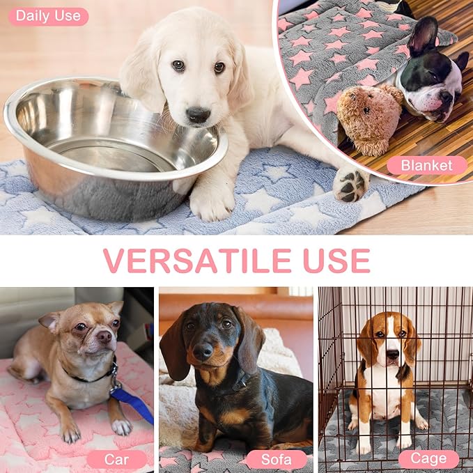 VitalCozy 4 Pcs Dog Crate Pads, Ultra Soft Warm Washable Anti-Slip Kennel Bed Mat for Pets, Reversible, Replaceable, Cozy Cage Liner for Small Medium Large Dogs and Cats(18 x 14 x 1.6 Inch,Colorful)