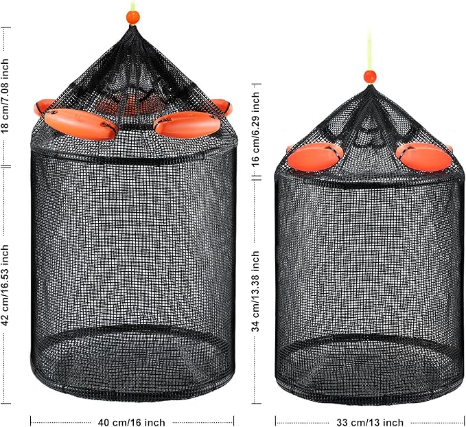 Extra Large Foldable Floating Fishing Basket for Live Caught Fish, Floatable Fishing Net Basket, Heavy Duty Coated Portable Fish Basket