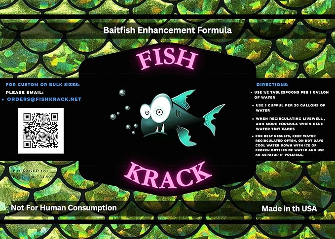 Baitfish Enhancement and Keeping Formula Additive for Minnow Buckets, Livewells and Bait Tanks. Keeps Holding Fish Alive Longer, Healthier, and Improves Performance Levels.