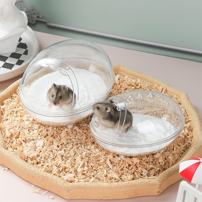 IBWell Transparent Hamster Sand Bath Container, Cage Accessory Box Keeps Sand Contained