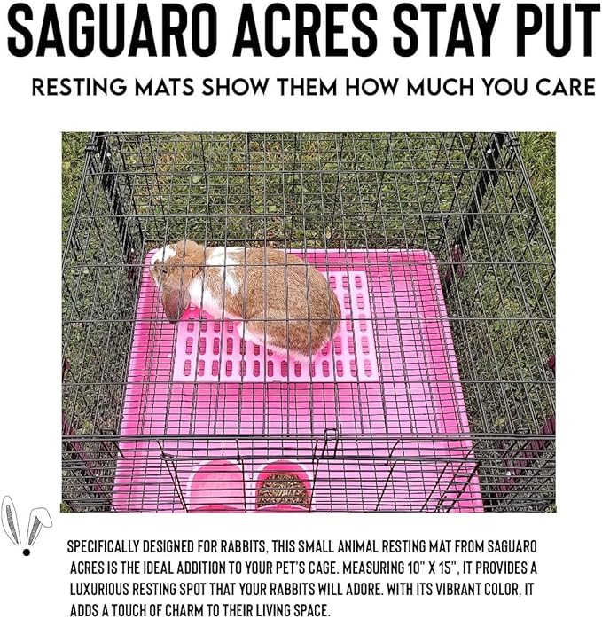 Saguaro Acres Rabbit and Small Animal Cage Resting Mat for Wire Floored Cages (Pink)