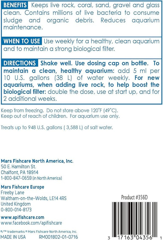 API Marine Stress Zyme Saltwater Aquarium Cleaning Solution 16-Ounce Bottle