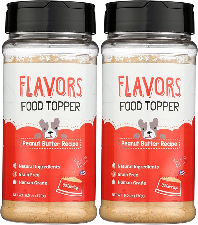 BEAUMONT BASICS Flavors Food Topper for Dogs, Peanut Butter Recipe, 6-Ounce, Pack of 2