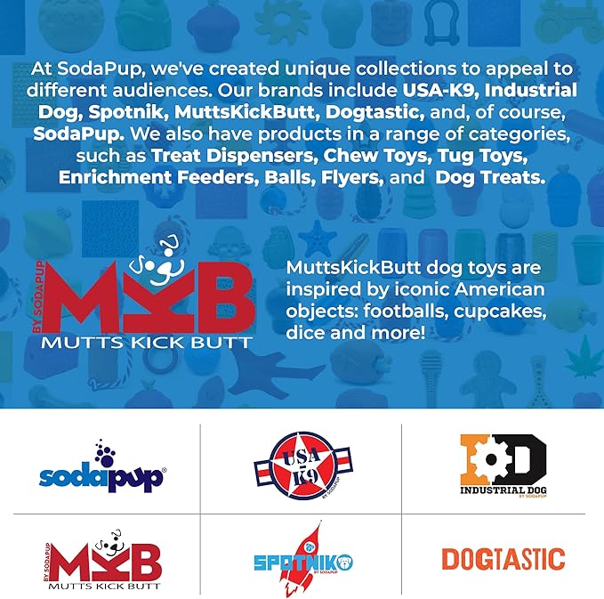 SodaPup MuttsKickButt Heart on a String – Durable Dog Tug Toy, Chew Toy, & Treat Dispenser Made in USA from Non-Toxic, Pet-Safe, Food Safe Natural Rubber for Bonding, Exercise, Training, & More