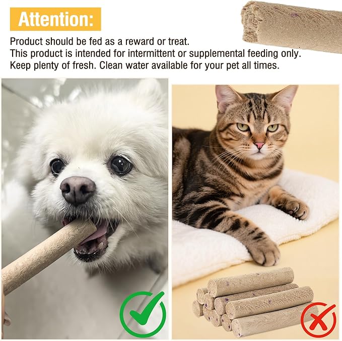 TZL Freeze Dried Duck Stick Cat Treats, High Protein Healthy Treats for Cats & Dogs, Natural Teeth Cleaning Snacks, Gluten& Grain Free