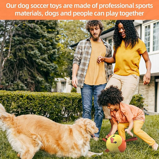 QDAN Dog Toys Soccer Ball with Straps, Interactive Dogs Toys for Tug of War, Puppy Birthday Gifts, Dogs Tug Toy, Dog Water Toy, Durable Dog Balls for Medium & Large Dog - Duck（8 Inch）