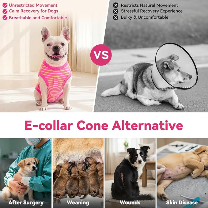 cyeollo Dog Surgery Recovery Suit, Surgical Onesie for Female & Male Dogs
