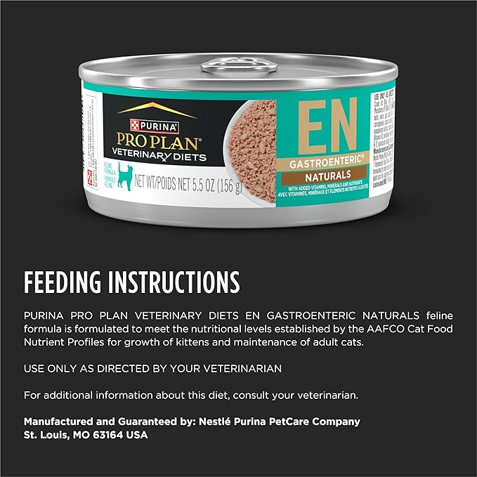 Purina Pro Plan Veterinary Diets EN Gastroenteric Naturals Feline Formula Wet Cat Food - (Pack of 24) 5.5 oz. Cans