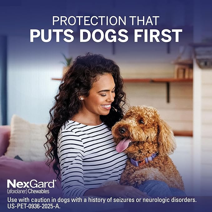 NexGard® (afoxolaner) Flea and Tick Protection for Dogs Oral Soft Beef Flavored Chewables, 4 to 10 lbs. (Orange Box) 3 Chews (3 Month Supply)