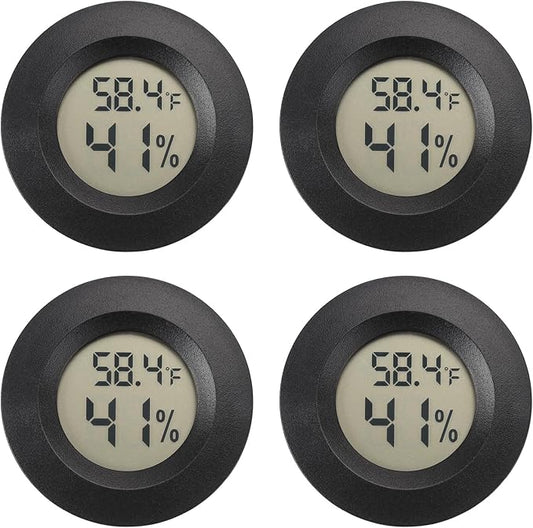 Mini Hygrometer Digital Thermometer Humidity Meter Hygrometer Thermometers Indoor/Outdoor Humidity Monitor Reptile Thermometer for Greenhouse Garden Cellar Fahrenheit(℉)/ Celsius(℃) 4 Pack