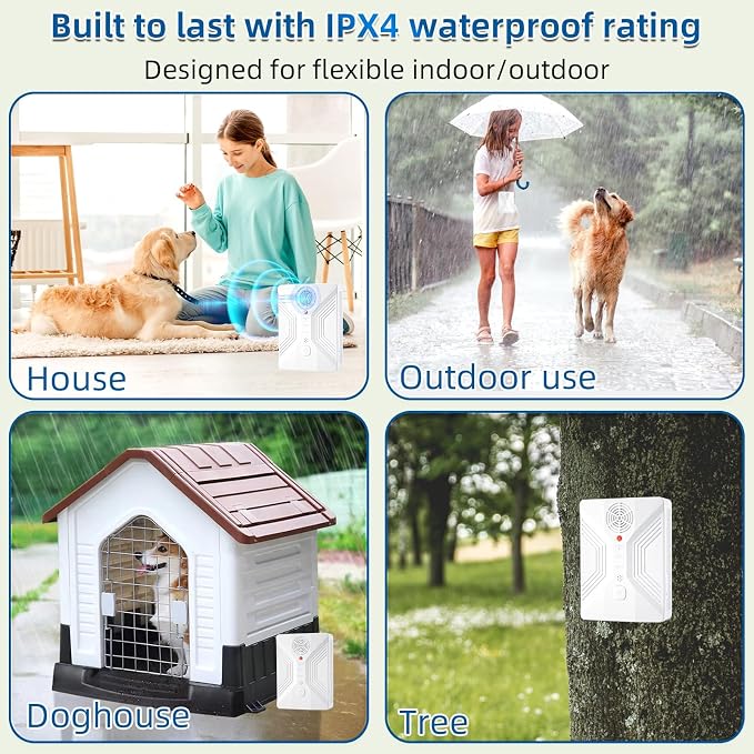 Nupec Ultrasonic Anti Barking Device, 3 Adjustable Modes Bark Control Box, 50FT Long Range Dog Barking Deterrent, Outdoor Dog Bark Stopper & Training Tool for Effective Barking Control | Auto-activated by barking, hands-free operation,rainproof for out...