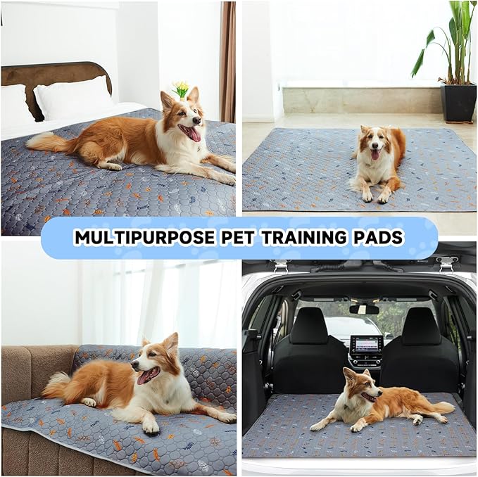 Sunheir Washable Pee Pads for Dogs - 2-Pack Thick Heavy-Absorbency Reusable Pee Pads Prevent Leakage Non-Slip, Waterproof Pet Training Pads for Puppy Playpen, Crate, Whelping Box, Potty Training