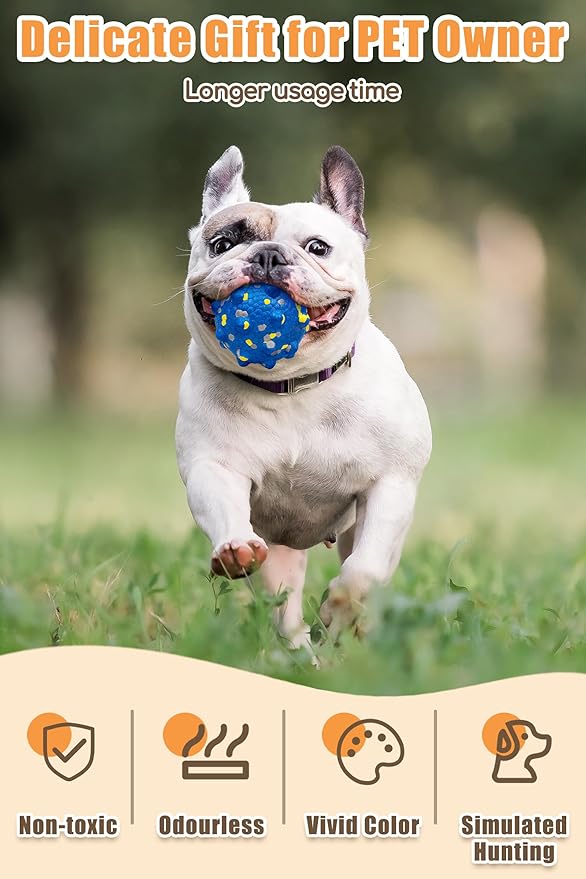 Moonorange Dog Tennis Balls for Aggressive Chewers, Indestructible Durable Bouncy Interactive Toy for Dogs Fetch Game Lightweight Floating Outdoor Training(Yellow+Blue Mixed Large)