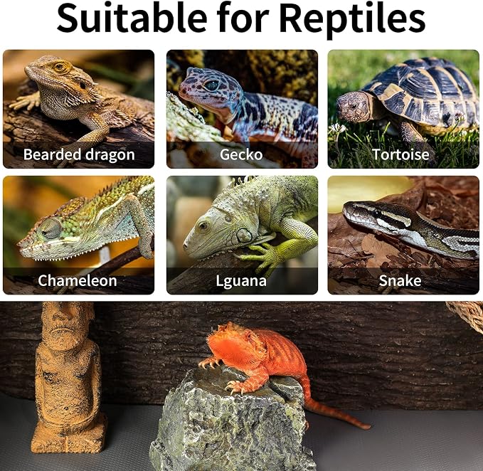 Bearded Dragon Mat 1Pack 18x36, Reptile Tank Accessories, Terrarium Liner Bedding, Non-Adhesive Reptile Substrate Mat for Bearded Dragon, Leopard Gecko, Lizard, Tortoise, Iguana Tank