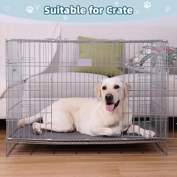 Large Dog Crate Pad Bed, Waterproof Outdoor Pet Bed for Large Dogs, Pet Bed with High Resilience Foam,Wipe Clean & Easy Rinse, Anti Slip 41 inch Graphite Grey