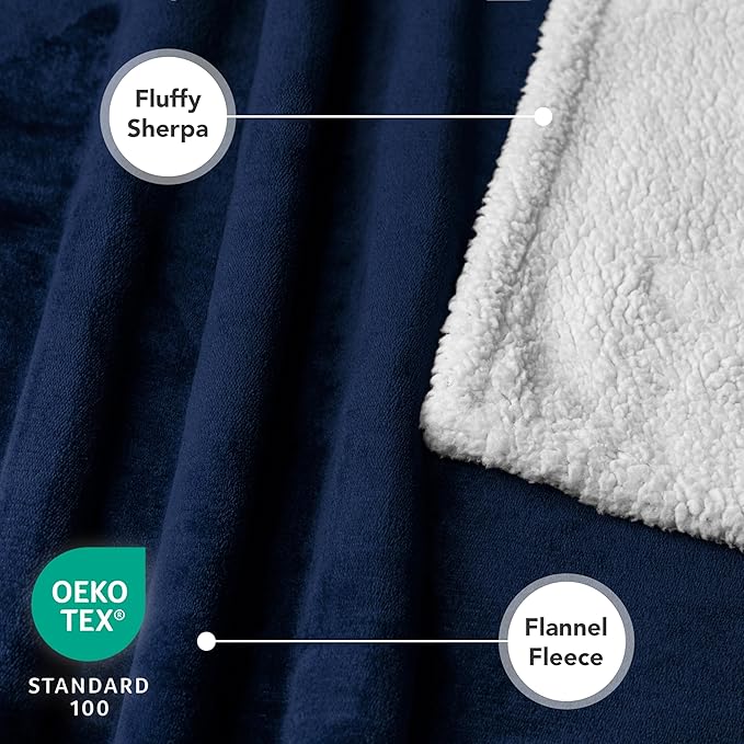 PetAmi Dog Blanket for Small Medium Dogs and Cats, Soft Sherpa Fleece Pet Blanket Throw for Puppies Kittens, Reversible Plush Couch Cover Protector for Sofa Bed Crate, Machine Washable, 60x40, Blue