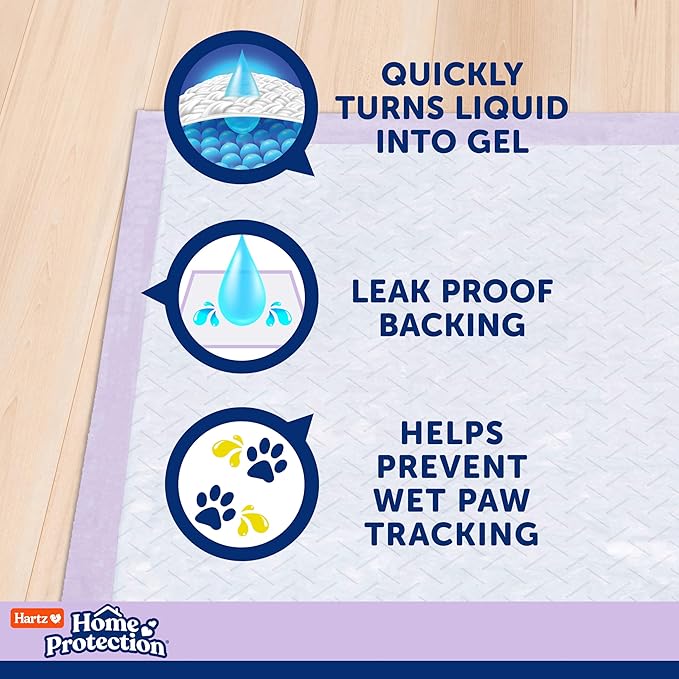 Hartz Home Protection Super Absorbent Odor Eliminating Lavender Scented No Leaks Dog Pads, XXL 80 Count