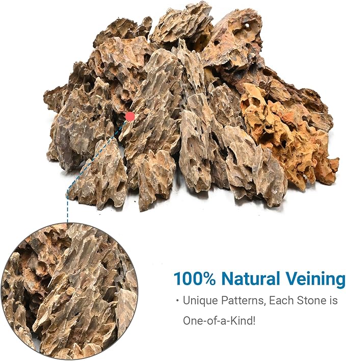 Natural Rock Stone 20lb Aquarium Rocks for Aquarium Landscaping Models and PH Neutral Rocks Aquascaping Stones for Terrariums-2-8 inches