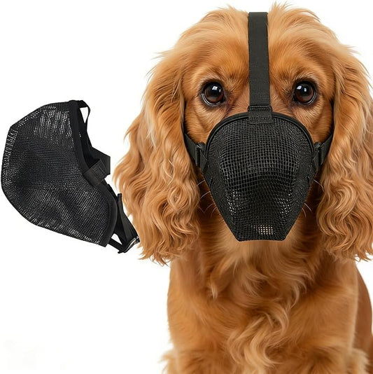 Dog Muzzle for Small Dogs, Adjustable Soft Mesh Muzzle to Prevent Biting, Chewing, Barking – Vet Recommended, Secure Fit