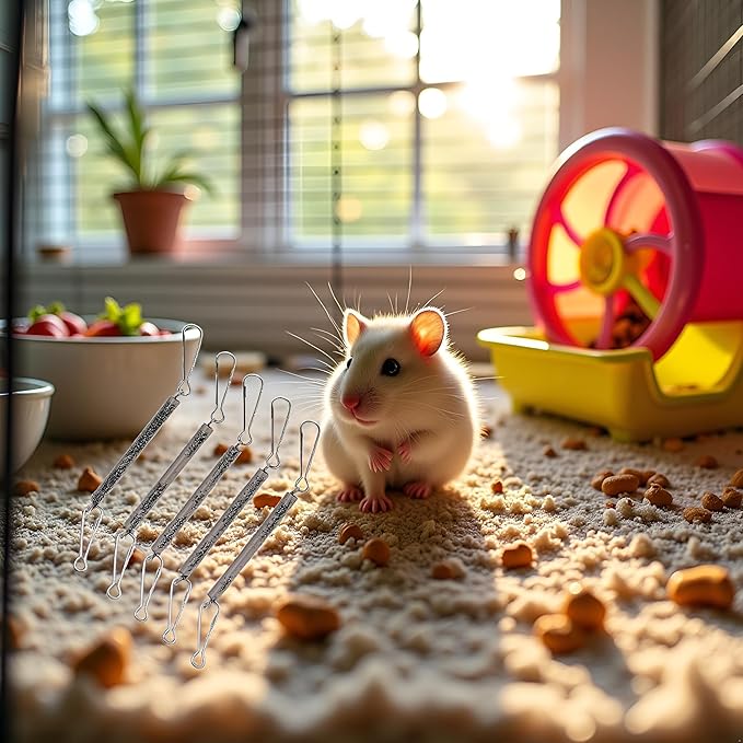 5Pcs Spring with 2 Clips Used Singly or in Combination to Hold Rabbit Water Dispenser Drinking Bottle for Small Animals Feeding and Watering Supplies Rabbit Water Dispenser and Hamster Water Bottle