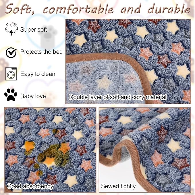 EupHHonycs 6 Pcs Guinea Pig Bedding Fleece Blankets 16 x 24 Inch Washable Rat Cage Liners Reusable Small Animal Pet Pee Pad Sleep Mat Pad Cover for Hamster Ferret Rabbit Chinchilla Hedgehog