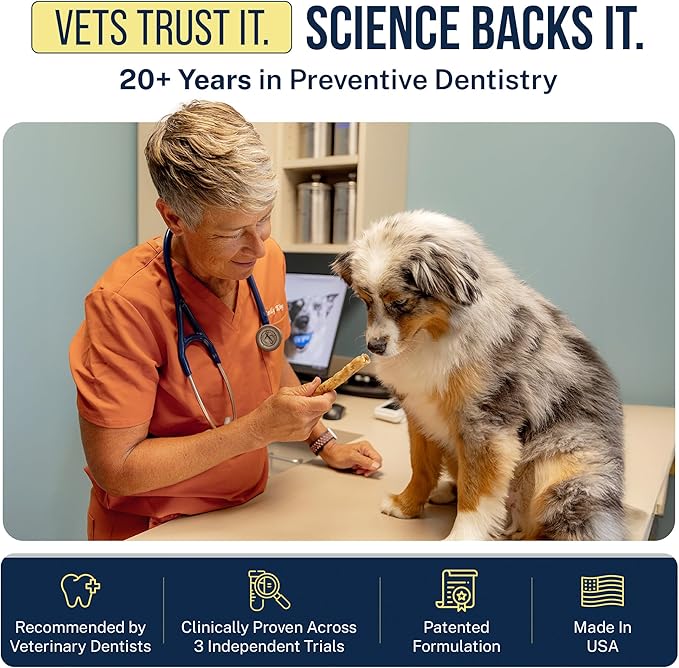 Tartar Shield Soft Rawhide Chews | Safe Dental Treats for Small Dogs | Vet VOHC Approved | Daily Bone Cleans Teeth & Gums Fresh Breath Oral Health Support | USA Made | (Small Dogs / 30 Count)