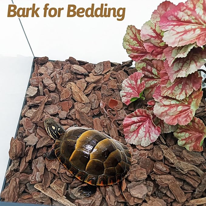 BNOSDM Reptile Pine Bark Substrate 17oz Tortoise Bedding for Habitat Natural Flat Cork Wood Bulk Terrarium Reusable Bark Pieces for Lizard, Crested Gecko, Spider, Chameleon, Ball Python, Tree Frog