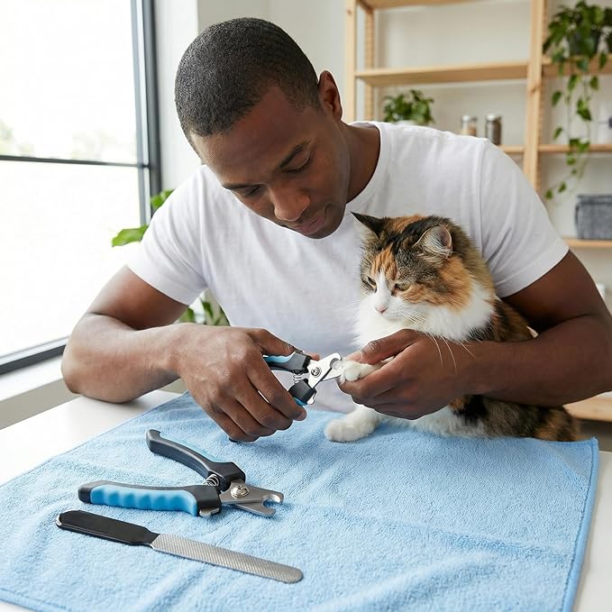 Dog Nail Clippers for Large Dogs, Pet Nail Clipper Kit for Small & Large Dogs & Cats，Dog Nail Clippers for Dogs and Cats - Safe and Easy to Use，Professional Dog & Cat Nail Trimmers (Blue)