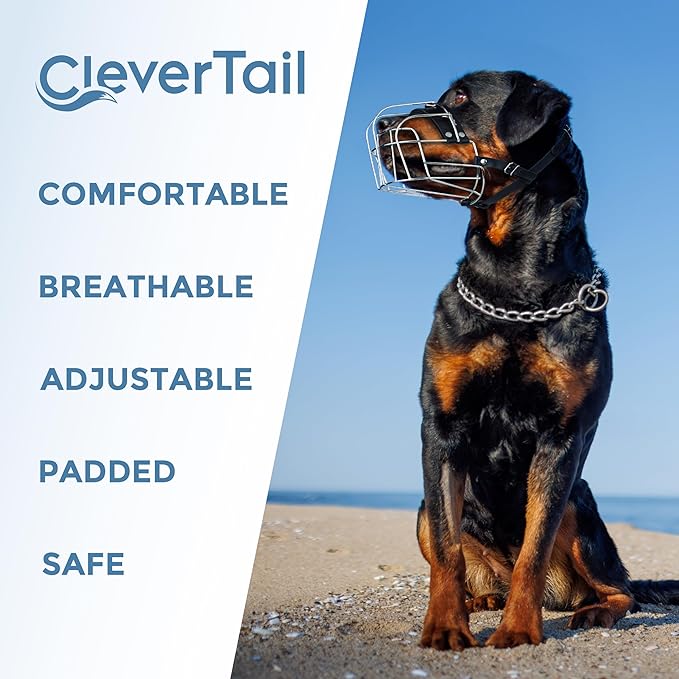 XL Metal Dog Muzzle for Large Sized Dogs – Heavy Duty Rottweiler Muzzle – Basket Extra Large Dog Muzzles for Barking and Biting Cane Corso, Mastiff, Labrador, Bulldog and Other Big Breeds