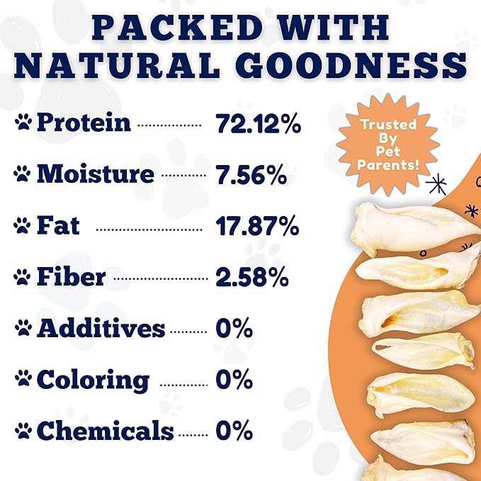 Amazing Dog Treats - Lamb Ears (10 Pcs/Pack)- Natural Dog Chews -Rawhide Alternative - No Hide Dog Bones