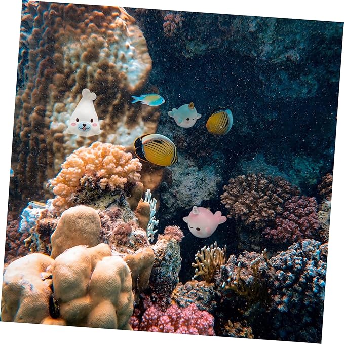 DOITOOL Aquarium Underwater Seal Adornments 7pcs Fish Tank Decor Vivid Mini Bonsai Landscape