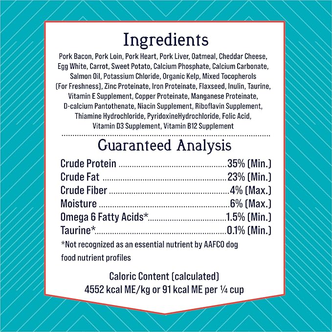 Stewart Freeze Dried Dog Food Topper, PuffTops, Bacon & Cheese, 6 Ounce Resealable Pouch, Flavor Enhancing Meal Topper or Dog Treat, Made in USA