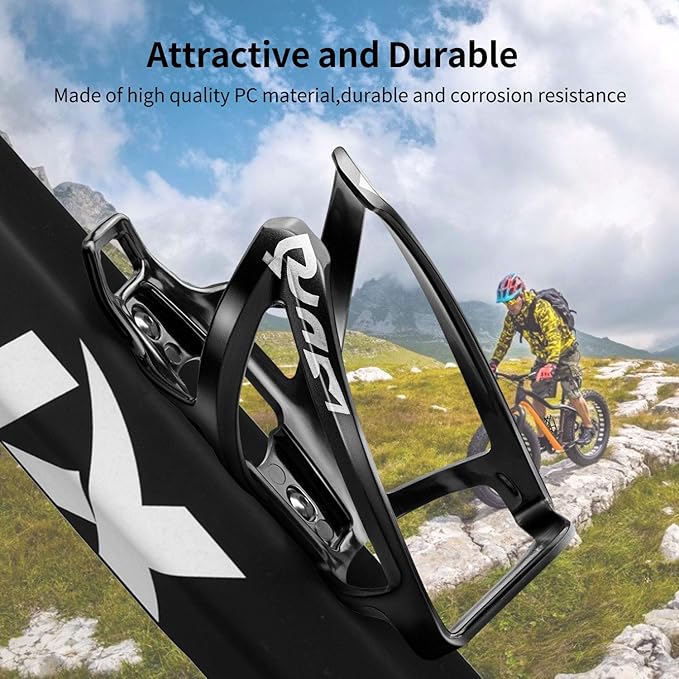 Suruid Bike Water Bottle Cage Ultra-Light Bicycle Bottle Holder Universal Bike Cup Holder Rack for Bicycle, Cycling, MTB, Road/Mountain Bikes 2 Pack - Black