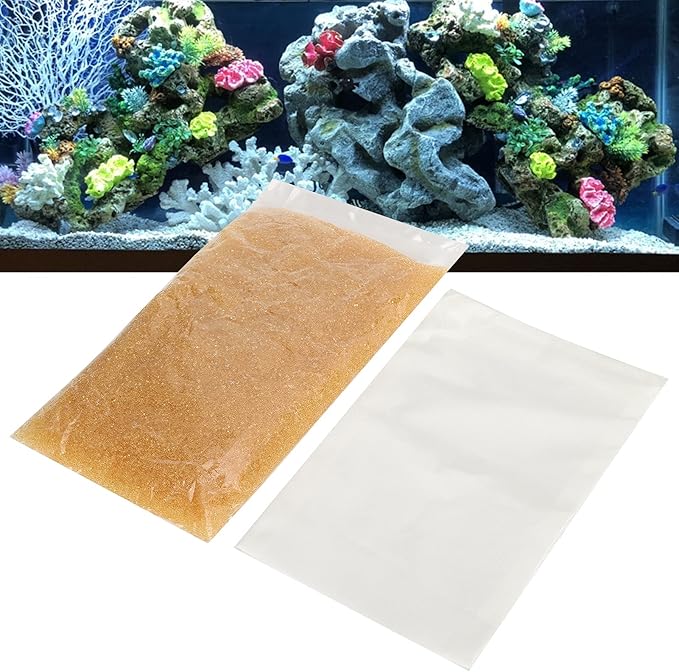 Aquarium Water Softener Resin, 500ML Aquarium Water Hardness Reducer Resin, Water Softener Pillow with Net Bag, Reusable Ion Exchange Filter