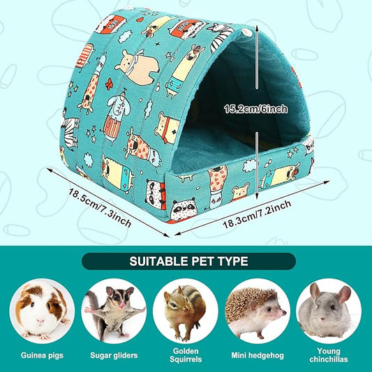 UPINS Guinea Pig Hideout,Guinea Pig Bed Houses Washable Small Animal House Cage Accessories for Dwarf Rabbits Chinchillas Hamsters Hedgehogs Ferrets Bearded Dragons and Rats