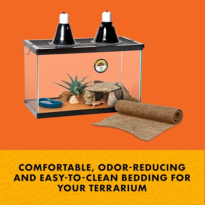 Zilla Reptile Terrarium Bedding Substrate Floor Liner, Brown, 30BR/40BR/50/65G, 17.25" x 35.25" (Pack of 12)