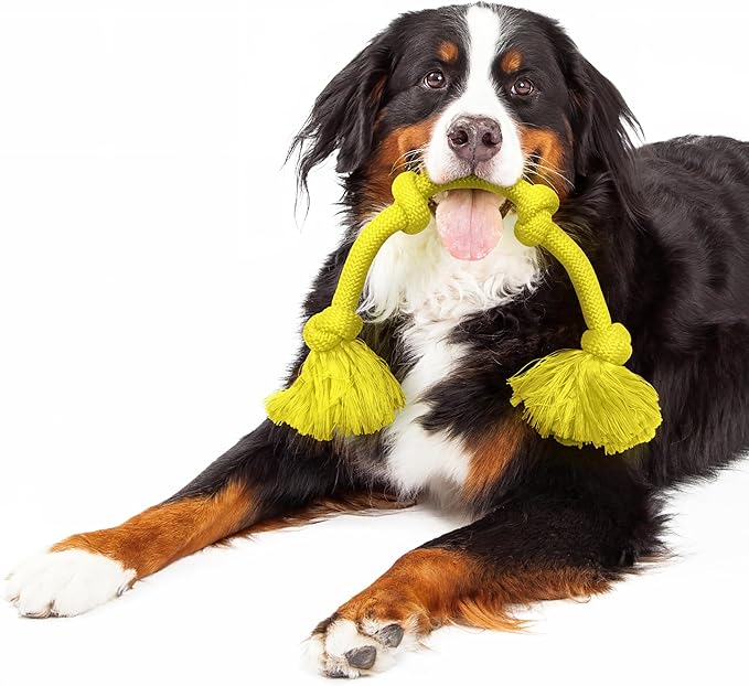 Playology Dog Toys | Dri-Tech Rope Tug of War Dog Toy for Tough Chewers | Chicken Scented Mega Size Tug Rope Toys for Extra Large Dogs