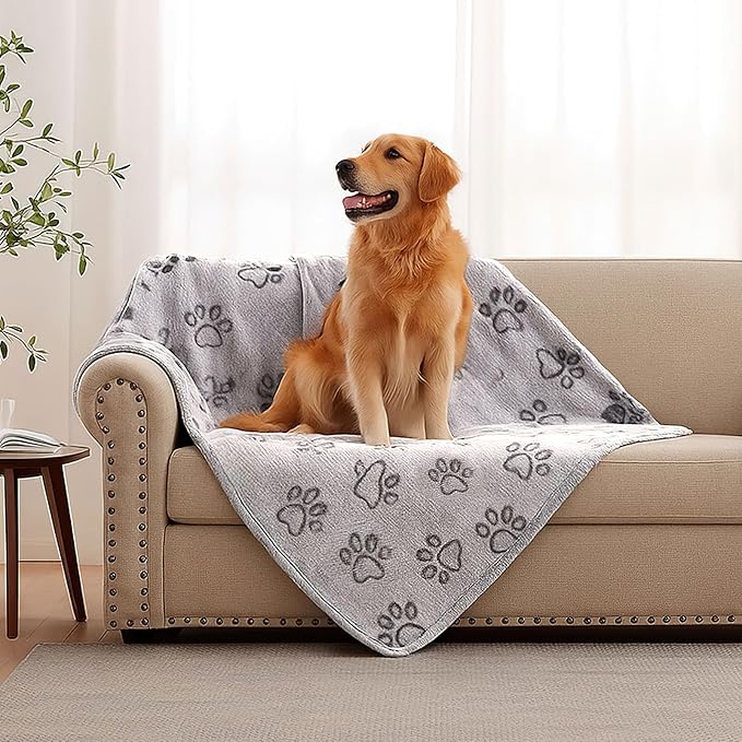 Dog Blankets for Medium Dogs, Cat, Premium Soft Dog Blankets for Small Dog Washable, Puppy Blanket Dogs Essentials for Puppies (3, Grey, 41" x 30")