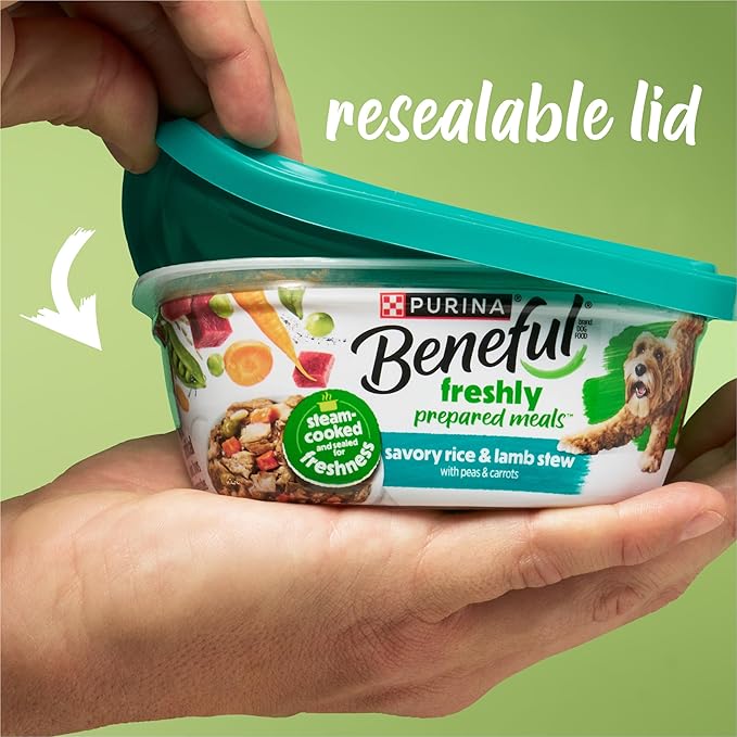 Purina Beneful Freshly Prepared Blends Wet Dog Food With Lamb, Brown Rice, Carrots and Tomatoes - (Pack of 8) 10 oz. Tubs