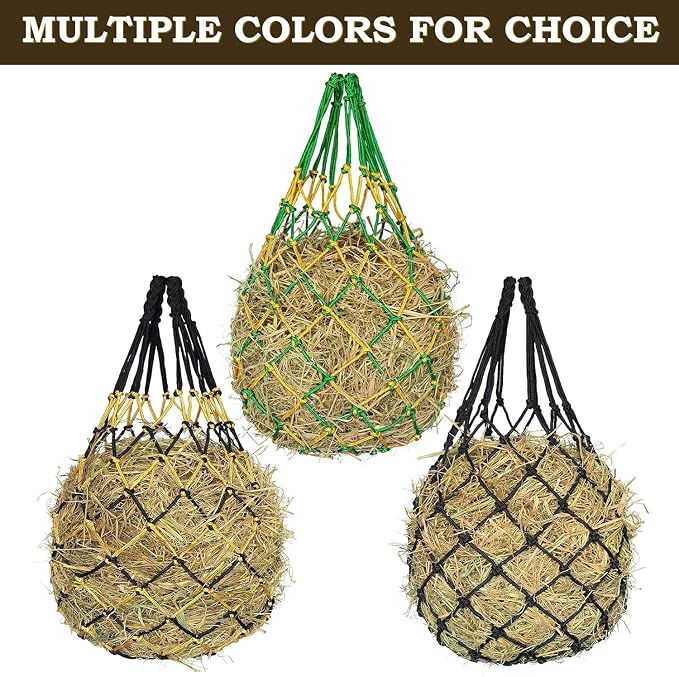 Hay Net for Horses,Slow Feed Hay Bag for Horses Goat Sheep,Hanging Hay Feeder Bag for Horses Stable Stall Paddock Rest Toy