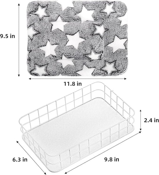 Rat Cage Platform, Hanging Guinea Pig Cage with Liner, Small Animals Platform Accessories, Animal Habitat Chinchilla Bed for Squirrel, Hamster, Parrot