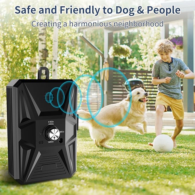 Anti Barking Device, Dog Bark Deterrent Devices with 3 Mode Outdoor Indoor Dog Bark Deterrent Rechargeable & Waterproof Anti-Bark Tool for All Types Dog (Blue) (Black) (Black)