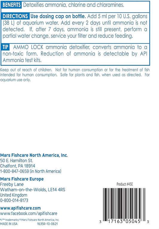 API AMMO-LOCK Freshwater and Saltwater Aquarium Ammonia Detoxifier 16-Ounce Bottle