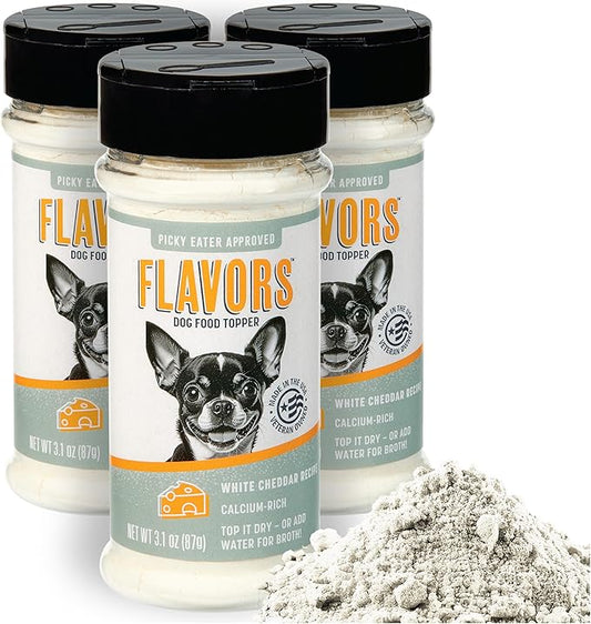 BEAUMONT BASICS Flavors Dog Food Topper, Freeze-Dried, Grain-Free, (3 Pack), 3.1 oz - White Cheddar Recipe