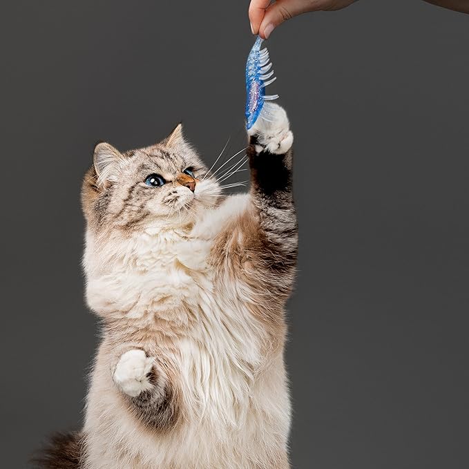 Playology Cat Toys | Catnip Toy Crawfish (Value 4-Pack) for Chewing Chasing and Pouncing | Interactive Cat Toys for Indoor Cats